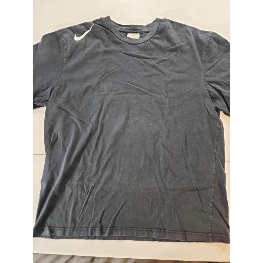 Vintage Nike T Shirt XXL Black Embroidered Shoulder Mini Swoosh Y2K Practice Tee